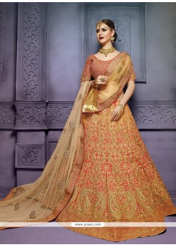 Irresistible Art Silk Beige A Line Lehenga Choli