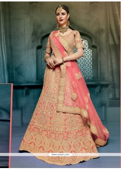 Girlish Art Silk Pink A Line Lehenga Choli