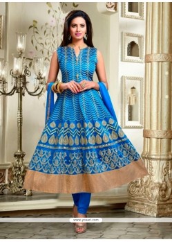 Renowned Art Silk Readymade Anarkali Salwar Suit