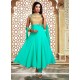 Sorcerous Sea Green Georgette Readymade Anarkali Salwar Suit