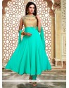 Sorcerous Sea Green Georgette Readymade Anarkali Salwar Suit