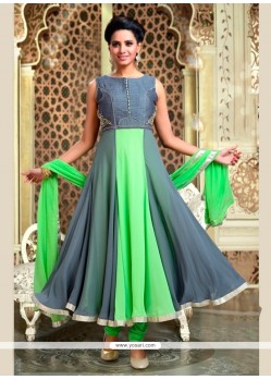 Hypnotizing Embroidered Work Readymade Anarkali Salwar Suit