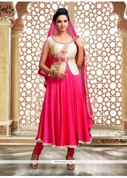 Adorable Hot Pink Readymade Anarkali Salwar Suit