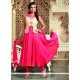 Ravishing Art Silk Hot Pink Readymade Anarkali Salwar Suit