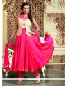 Ravishing Art Silk Hot Pink Readymade Anarkali Salwar Suit