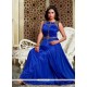 Amazing Lycra Blue Embroidered Work Readymade Anarkali Salwar Suit