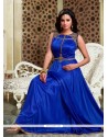 Amazing Lycra Blue Embroidered Work Readymade Anarkali Salwar Suit