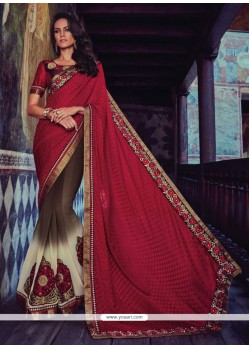 Strange Jacquard Patch Border Work Traditional Saree