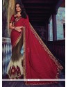 Strange Jacquard Patch Border Work Traditional Saree