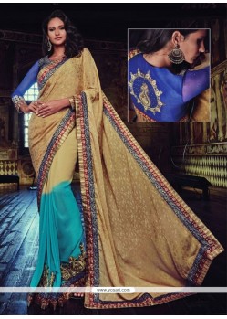 Vivid Beige Trendy Saree