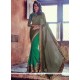 Embroidered Georgette Classic Saree In Sea Green