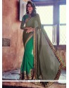 Embroidered Georgette Classic Saree In Sea Green