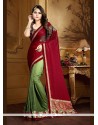 Bedazzling Faux Crepe Embroidered Work Traditional Saree