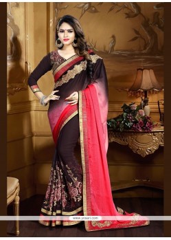 Exotic Patch Border Work Georgette Traditional Saree