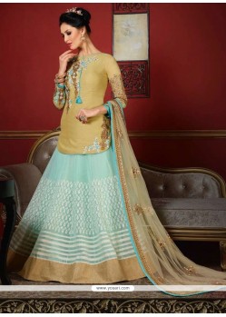 Glowing Viscose Turquoise A Line Lehenga Choli