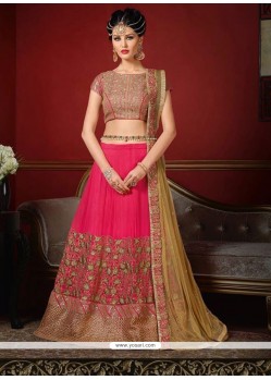 Flamboyant Silk Patch Border Work A Line Lehenga Choli