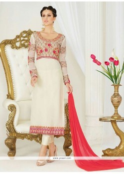 Absorbing Resham Work Georgette Designer Straight Salwar Suit