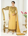 Mustard Georgette Pant Style Suit