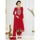 Sorcerous Georgette Red Resham Work Pant Style Suit