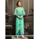 Ruritanian Georgette Sea Green Pant Style Suit