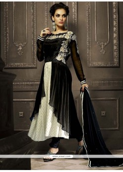 Gleaming Net Black Embroidered Work Designer Salwar Suit