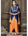 Ideal Patch Border Work Blue Designer Salwar Suit