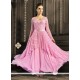 Praiseworthy Pink Embroidered Work Net Designer Salwar Kameez