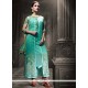 Intriguing Sea Green Jacket Style Salwar Suit