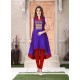 Delightsome Embroidered Work Blue Silk Party Wear Kurti