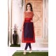 Ethnic Embroidered Work Purple Party Wear Kurti