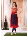 Ethnic Embroidered Work Purple Party Wear Kurti