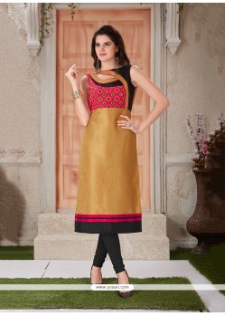 Pleasing Beige Party Wear Kurti