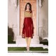 Magnificent Embroidered Work Maroon Silk Party Wear Kurti