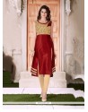 Magnificent Embroidered Work Maroon Silk Party Wear Kurti