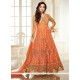 Diya Mirza Orange Resham Work Anarkali Salwar Kameez