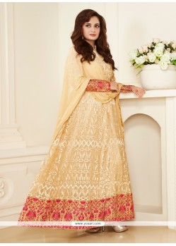 Pristine Cream Anarkali Salwar Kameez