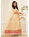 Pristine Cream Anarkali Salwar Kameez