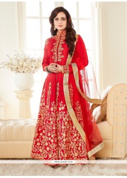 Diya Mirza Embroidered Work Anarkali Salwar Kameez