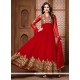 Red Georgette Anarkali Salwar Suit