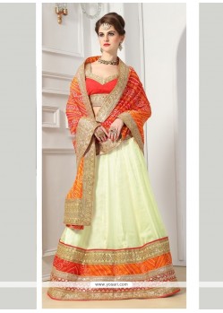 Transcendent Cream A Line Lehenga Choli