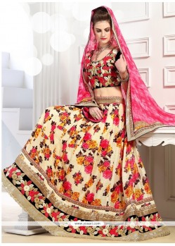 Ethnic Multi Colour Embroidered Work A Line Lehenga Choli