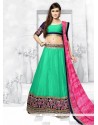 Breathtaking Sea Green A Line Lehenga Choli