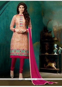 Riveting Embroidered Work Churidar Designer Suit