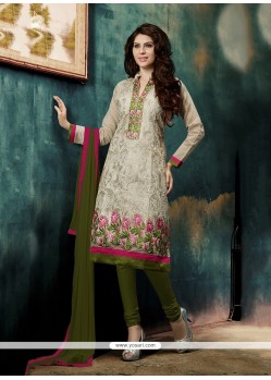 Eye-catchy Green Churidar Designer Suit