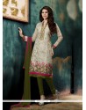 Eye-catchy Green Churidar Designer Suit