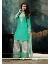 Gorgonize Sea Green Embroidered Work Designer Palazzo Salwar Kameez