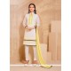 Prominent Cream Churidar Designer Suit