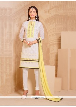 Prominent Cream Churidar Designer Suit