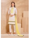 Prominent Cream Churidar Designer Suit