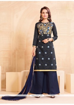 Intriguing Chanderi Embroidered Work Designer Palazzo Salwar Kameez